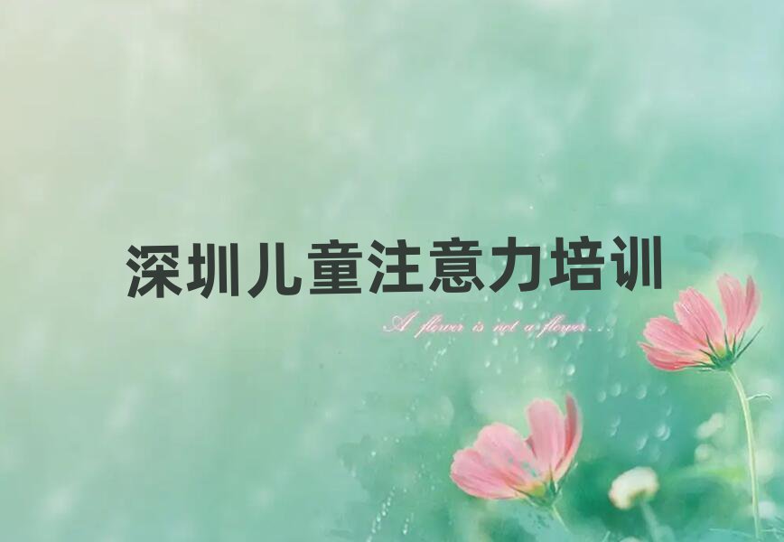 深圳鹽田區(qū)少兒注意力訓(xùn)練深圳培訓(xùn)班要多久