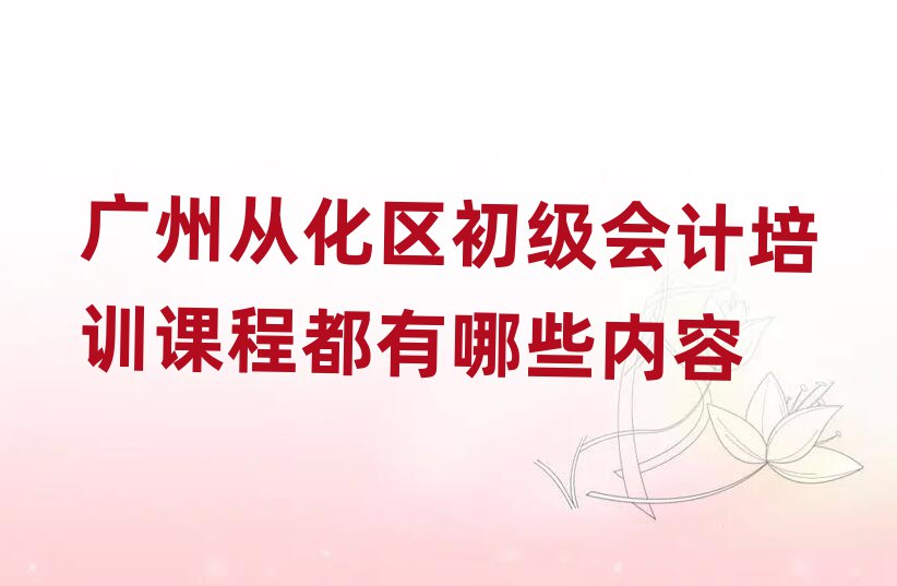 廣州從化區(qū)初級會計培訓課程都有哪些內(nèi)容