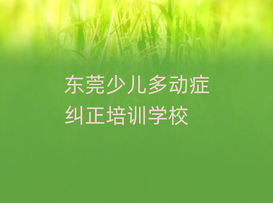 2025年?yáng)|莞少兒多動(dòng)癥糾正正規(guī)培訓(xùn)排名前五