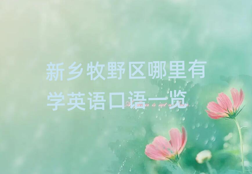 新鄉(xiāng)牧野區(qū)哪里有學(xué)英語口語一覽