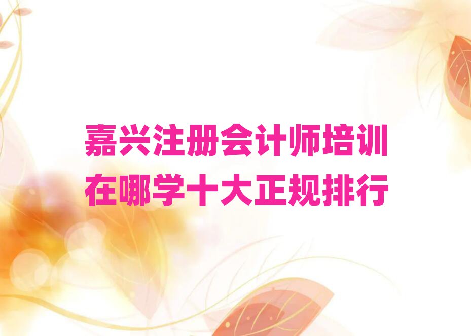 嘉興注冊(cè)會(huì)計(jì)師培訓(xùn)在哪學(xué)十大正規(guī)排行