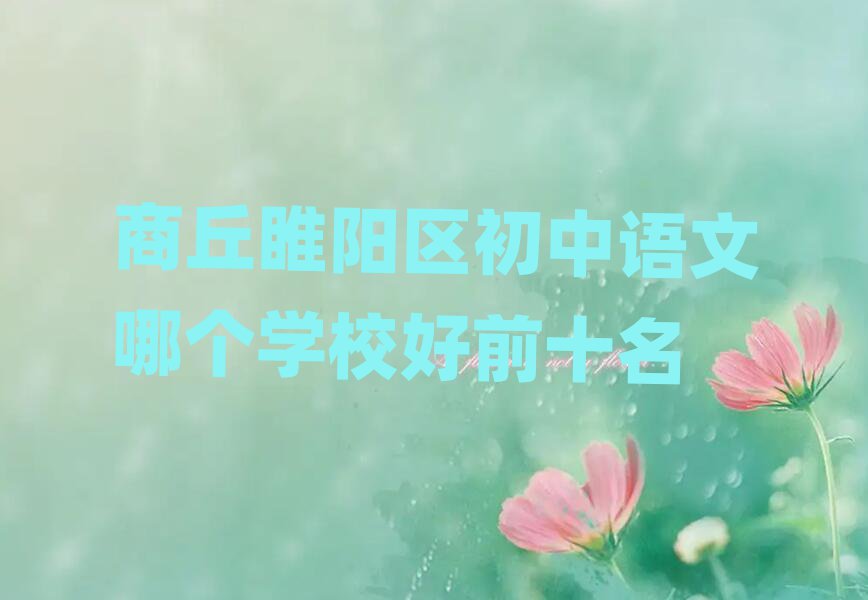 商丘睢陽區(qū)初中語文哪個學(xué)校好前十名