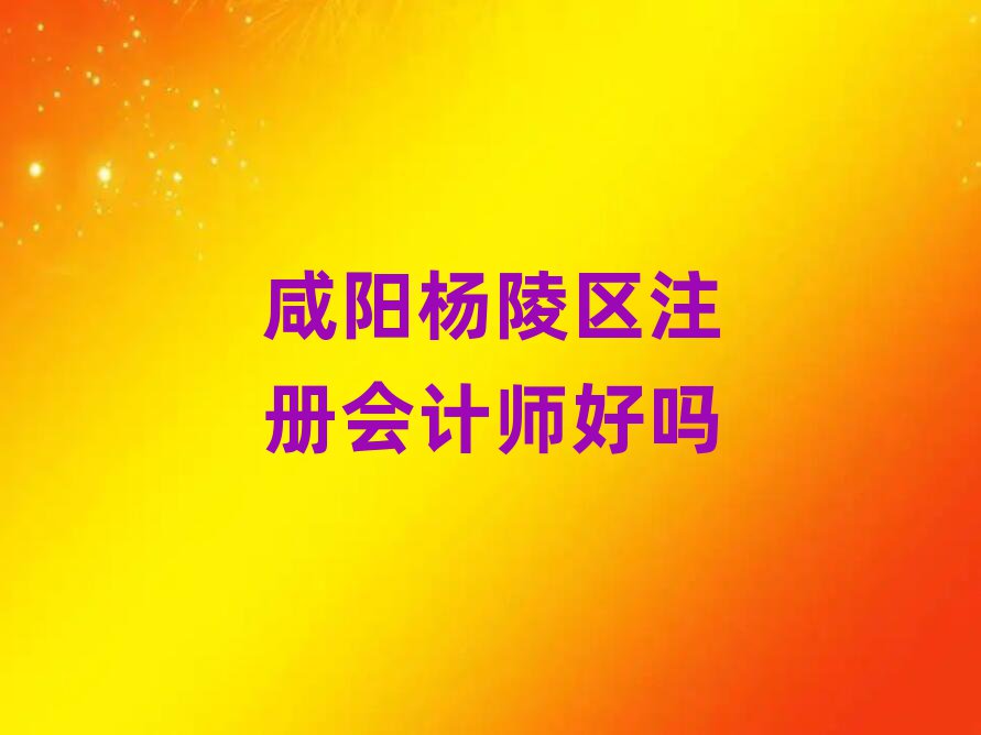 咸陽(yáng)楊陵區(qū)注冊(cè)會(huì)計(jì)師好嗎