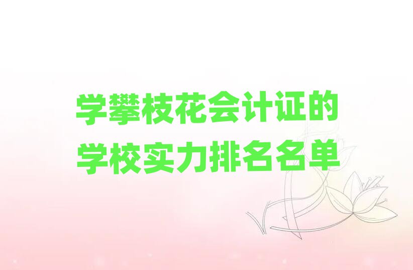 學(xué)攀枝花會計證的學(xué)校實(shí)力排名名單