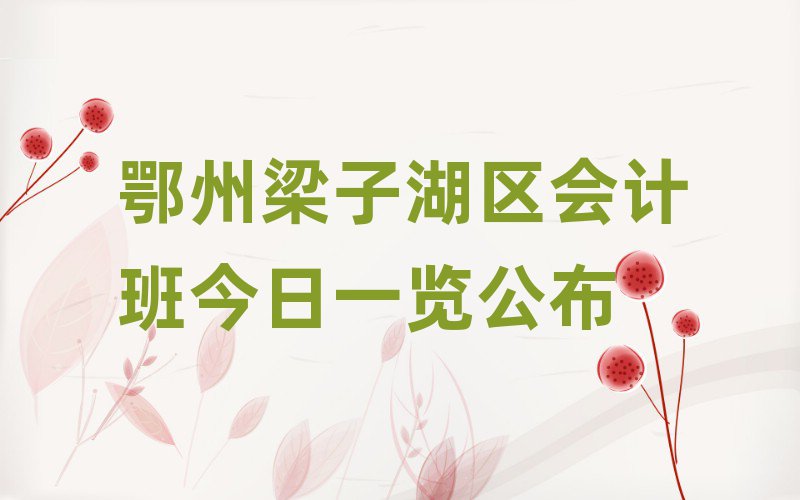 鄂州梁子湖區(qū)會(huì)計(jì)班今日一覽公布