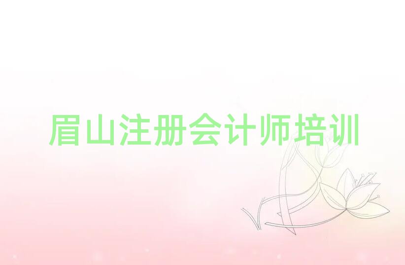5月眉山注冊會計師網(wǎng)絡培訓前十名