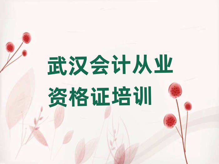 武漢什么會(huì)計(jì)從業(yè)資格證培訓(xùn)班好排名近期更新