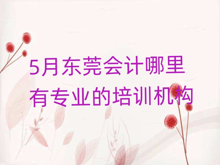 5月東莞會(huì)計(jì)哪里有專(zhuān)業(yè)的培訓(xùn)機(jī)構(gòu)