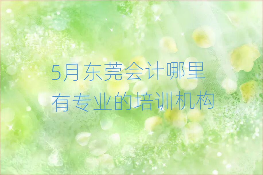 5月東莞會(huì)計(jì)哪里有專(zhuān)業(yè)的培訓(xùn)機(jī)構(gòu)