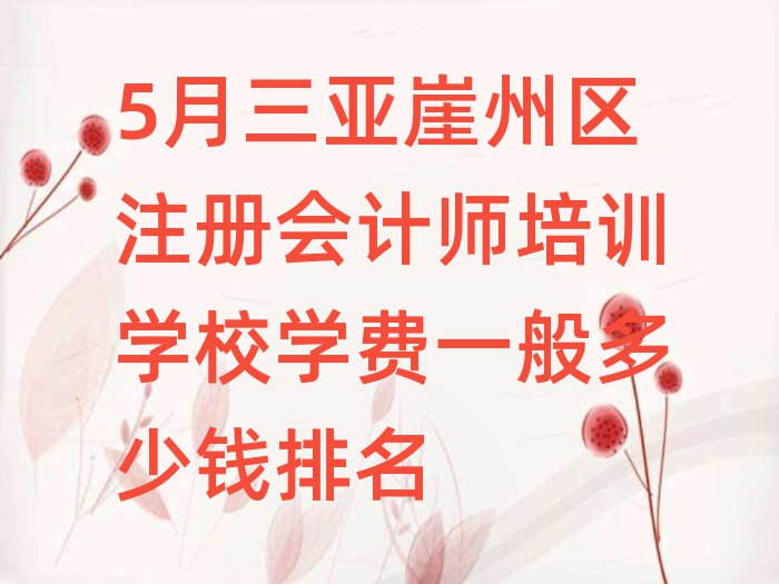 5月三亞崖州區(qū)注冊(cè)會(huì)計(jì)師培訓(xùn)學(xué)校學(xué)費(fèi)一般多少錢排名