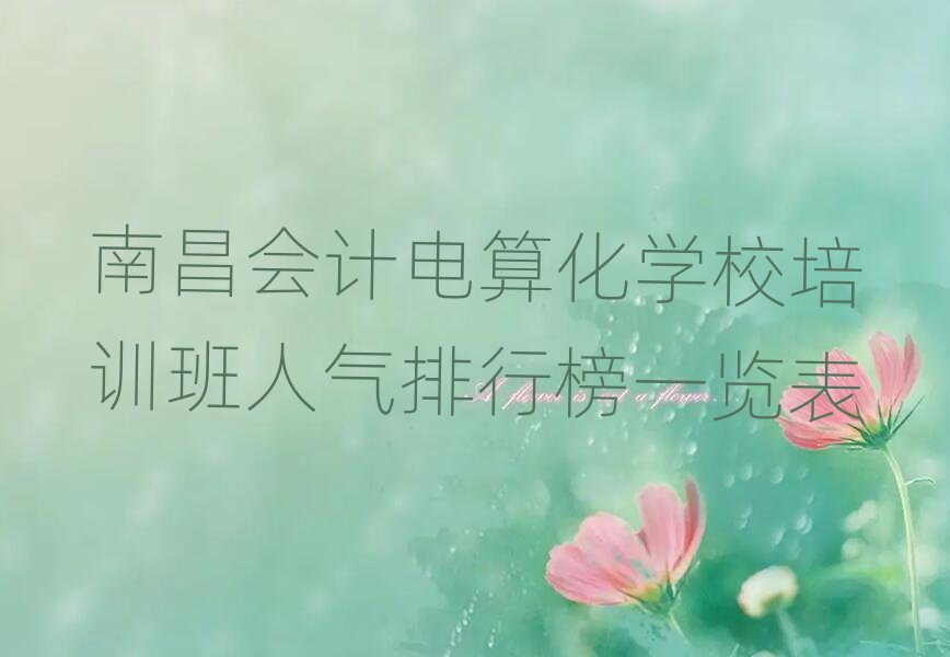 南昌會(huì)計(jì)電算化學(xué)校培訓(xùn)班人氣排行榜一覽表