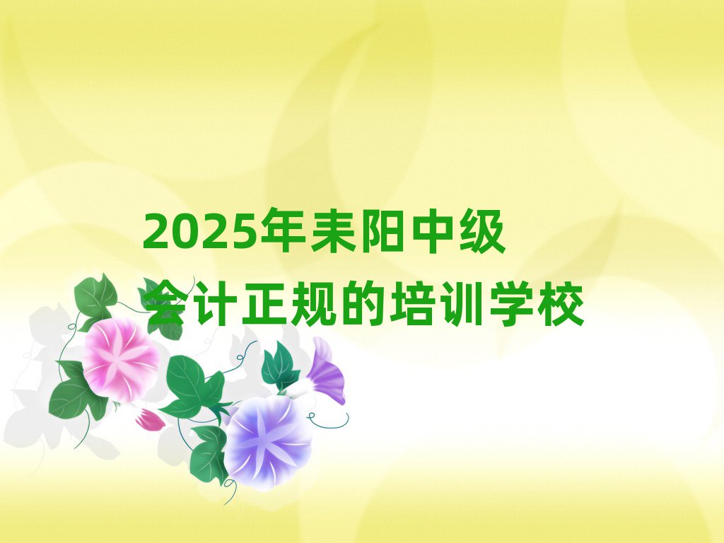 2025年耒陽中級會計(jì)正規(guī)的培訓(xùn)學(xué)校