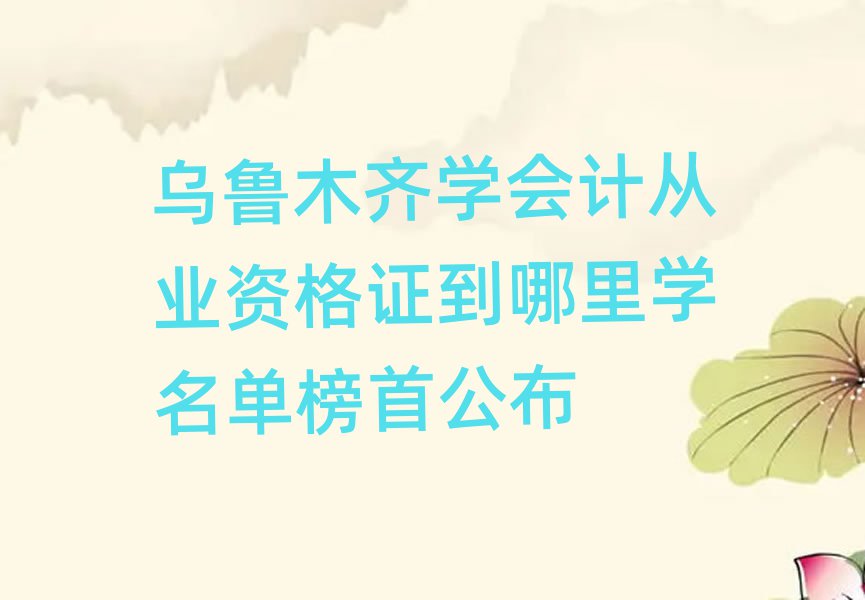 烏魯木齊學(xué)會(huì)計(jì)從業(yè)資格證到哪里學(xué)名單榜首公布
