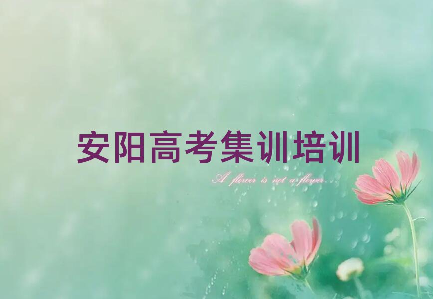 2025年安陽殷都區(qū)高考集訓(xùn)店可以學(xué)高考集訓(xùn)嗎