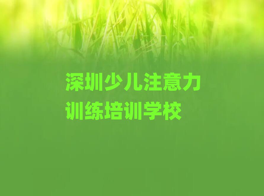 2025深圳少兒注意力訓(xùn)練培訓(xùn)學(xué)習(xí)前十名