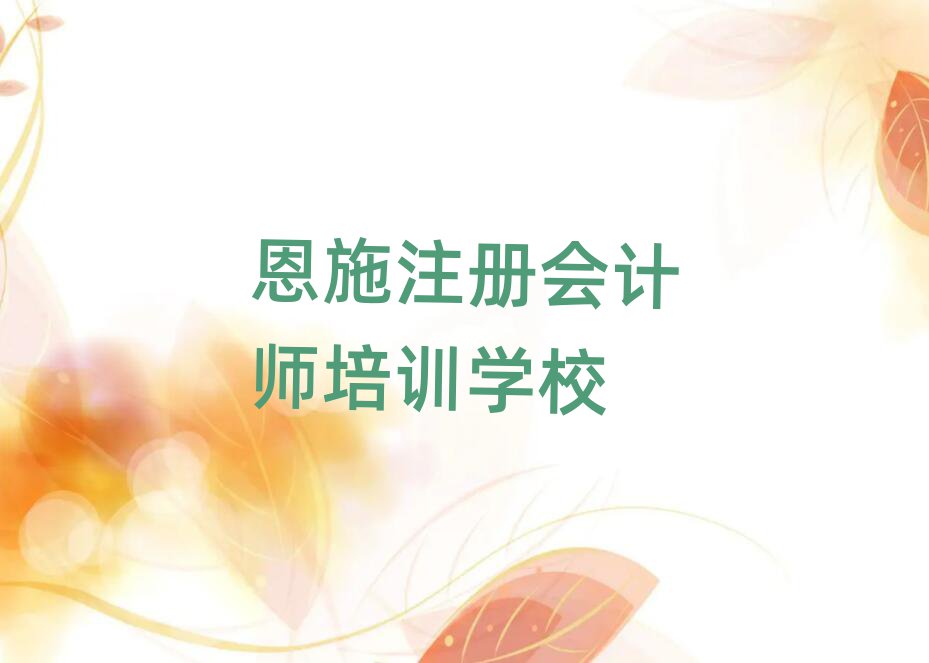 恩施學注冊會計師哪里好名單大全一覽